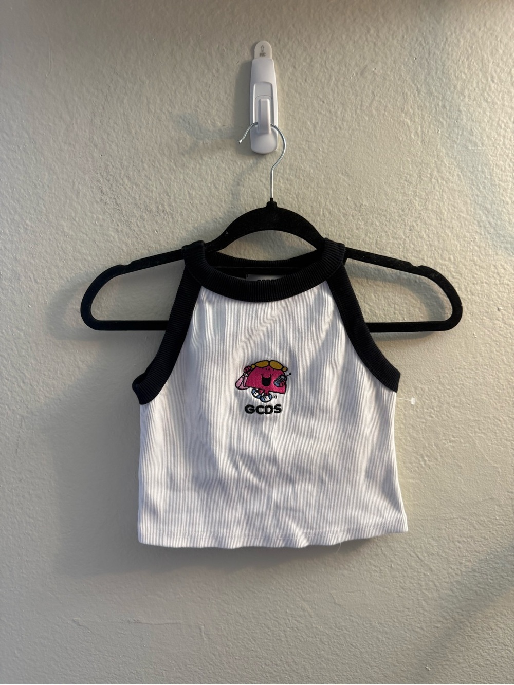 GCDS Ribbed Cotton Crop Tank Little Miss Chatterbox Size S Streetwear Luxe